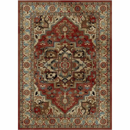 MAYBERRY RUG 2 ft. 3 in. x 7 ft. 7 in. Home Town Charisma Area Rug, Claret HT7770 2X8